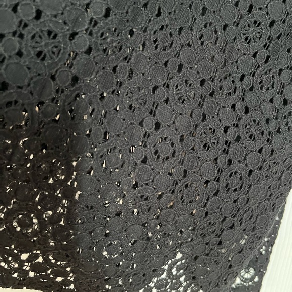 BLACK EYELET BUTTON DOWN BLOUSE BY TUCKER - Picture 8 of 11